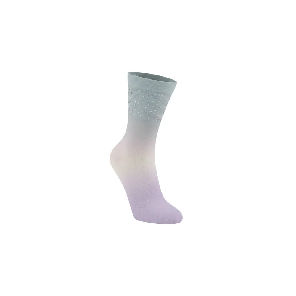Claire's Crew Socks Girls L Purple Blue New Ombre Rhinestone Sheer Nylon